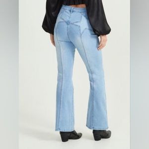 NWT Arula aru high rise flare leg star jeans